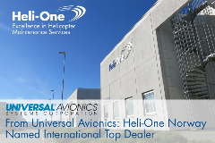 Heli-One Norway Named International Top Dealer by Universal Avionics