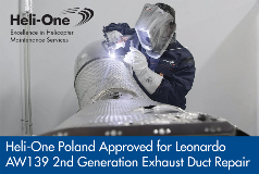 Heli-One Poland Announces AW139 2nd Gen Exhaust Duct Repair Capability