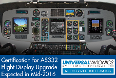 Heli-One Universal Avionics AS332 Flight Display Certification Expected Mid-2016
